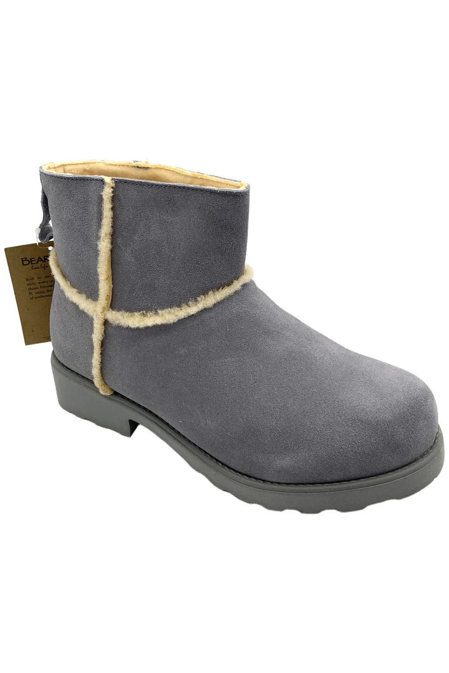 BEARPAW Women's Adalee Suede Boot w/Rain & Stain Repellent Blue Fog - Medium